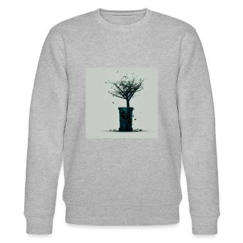 RECYCLE x NEW LIFE 9 - Stanley/Stella Unisex Bio-Sweatshirt CHANGER  - Grau meliert - Vorne - Nik (191cm) & Marisol (170cm)