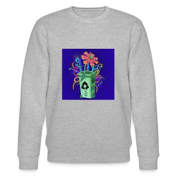 RECYCLE x NEW LIFE 13 - Stanley/Stella Unisex Bio-Sweatshirt CHANGER  - Grau meliert - Vorne - Nik (191cm) & Marisol (170cm)