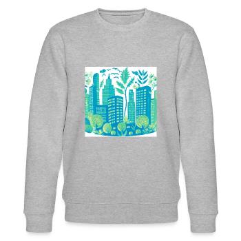 PLANT x CITY 4 - Stanley/Stella Unisex Bio-Sweatshirt CHANGER  - Grau meliert - Vorne - Nik (191cm) & Marisol (170cm)
