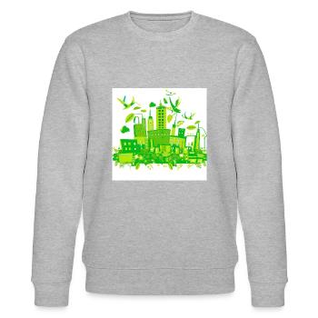 PLANT x CITY 24 - Stanley/Stella Unisex Bio-Sweatshirt CHANGER  - Grau meliert - Vorne - Nik (191cm) & Marisol (170cm)