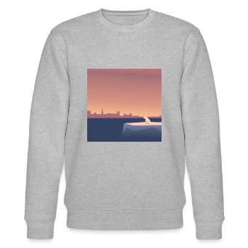 Bedrohte Tiere, Eisbär-Illustration, Erderwärmung - Stanley/Stella Unisex Bio-Sweatshirt CHANGER  - Grau meliert - Vorne - Nik (191cm) & Marisol (170cm)