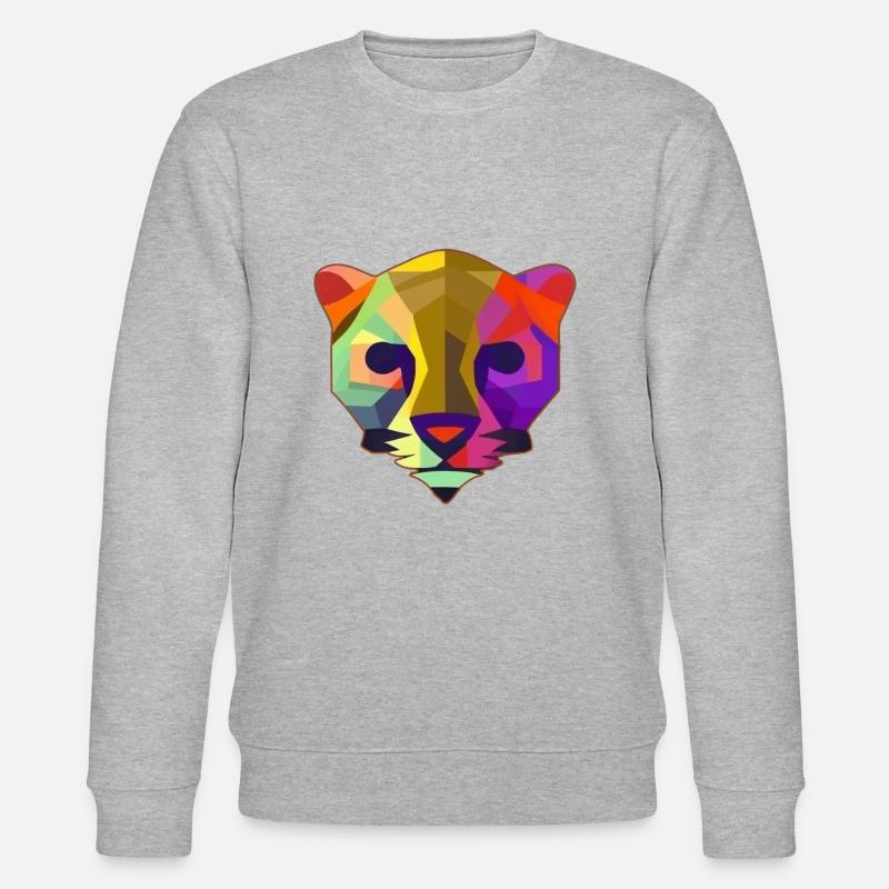 Mehrfarbiger stilisierter Panther - Stanley/Stella Unisex Bio-Sweatshirt CHANGER  - Grau meliert