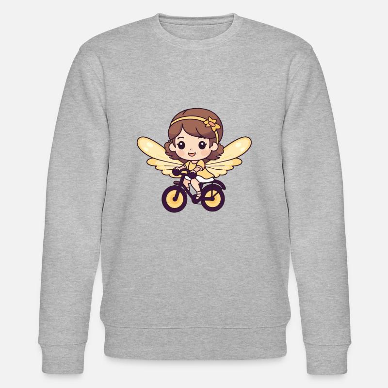 Fairy Cute Bicycle Comic - Stanley/Stella CHANGER Unisex Organic Sweatshirt - heather grey