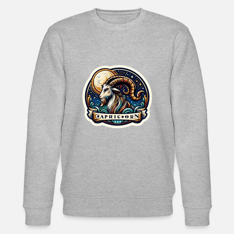 Sternzeichen Steinbock - Stanley/Stella Unisex Bio-Sweatshirt CHANGER  - Grau meliert