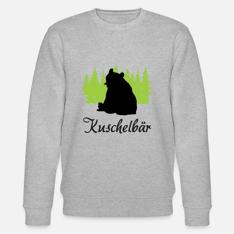 "Kuschelbär: Sanfte Stärke" - Stanley/Stella Unisex Bio-Sweatshirt CHANGER  - Grau meliert