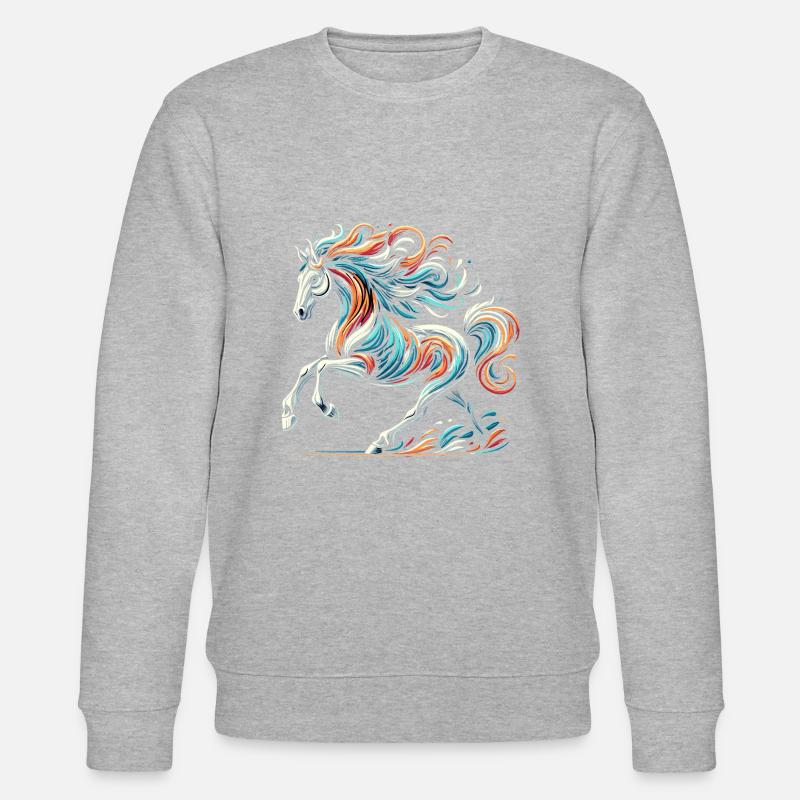 Cheval artwork - Sweat bio CHANGER Stanley/Stella Unisexe - gris chiné