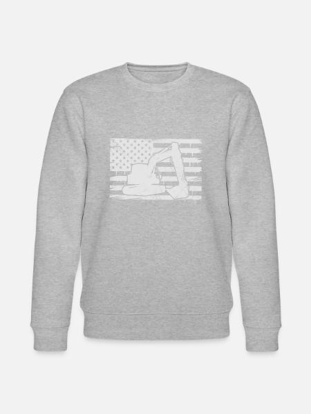 Excavator US flag - Stanley/Stella CHANGER Unisex Organic Sweatshirt - heather grey