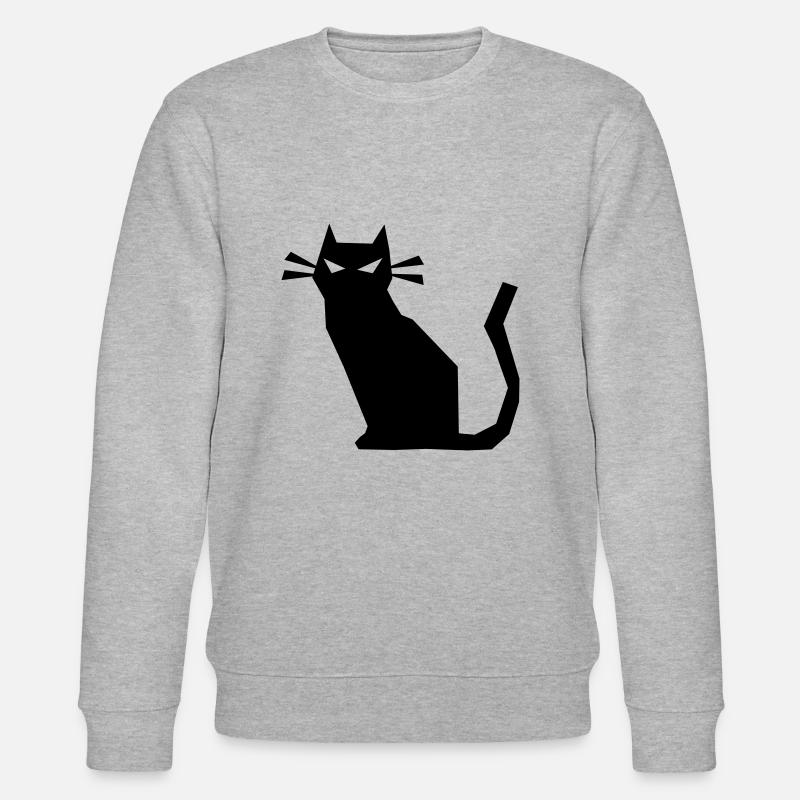 sharp cat evil - Stanley/Stella CHANGER Unisex Organic Sweatshirt - heather grey