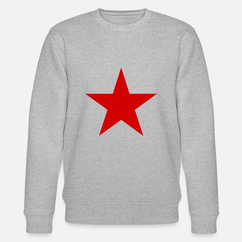 Stern rot,roter Stern - Stanley/Stella Unisex Bio-Sweatshirt CHANGER  - Grau meliert