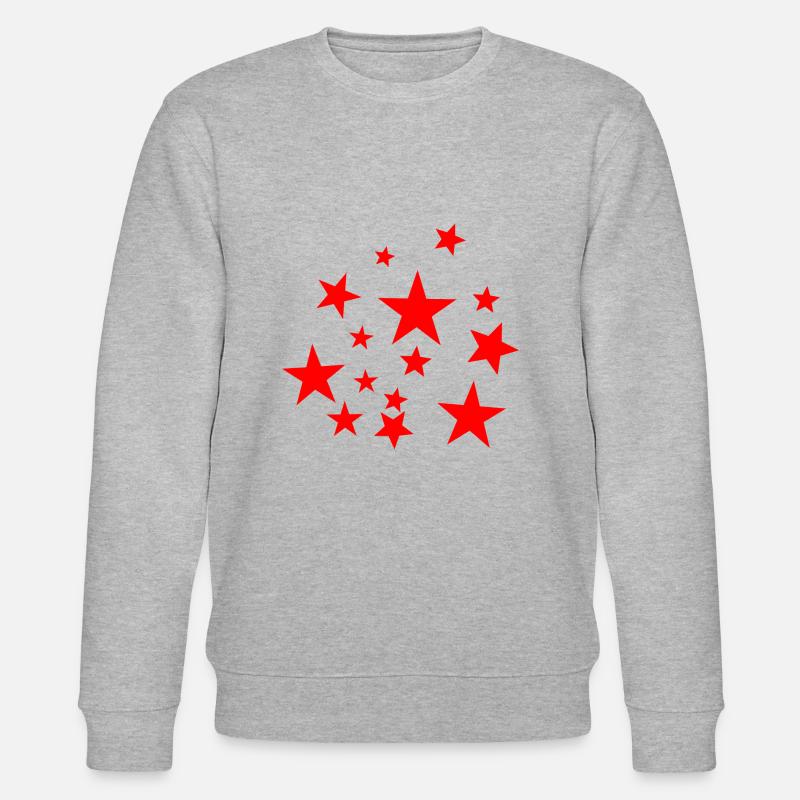 Roter Stern,Stern,Sterne,rot, - Stanley/Stella Unisex Bio-Sweatshirt CHANGER  - Grau meliert