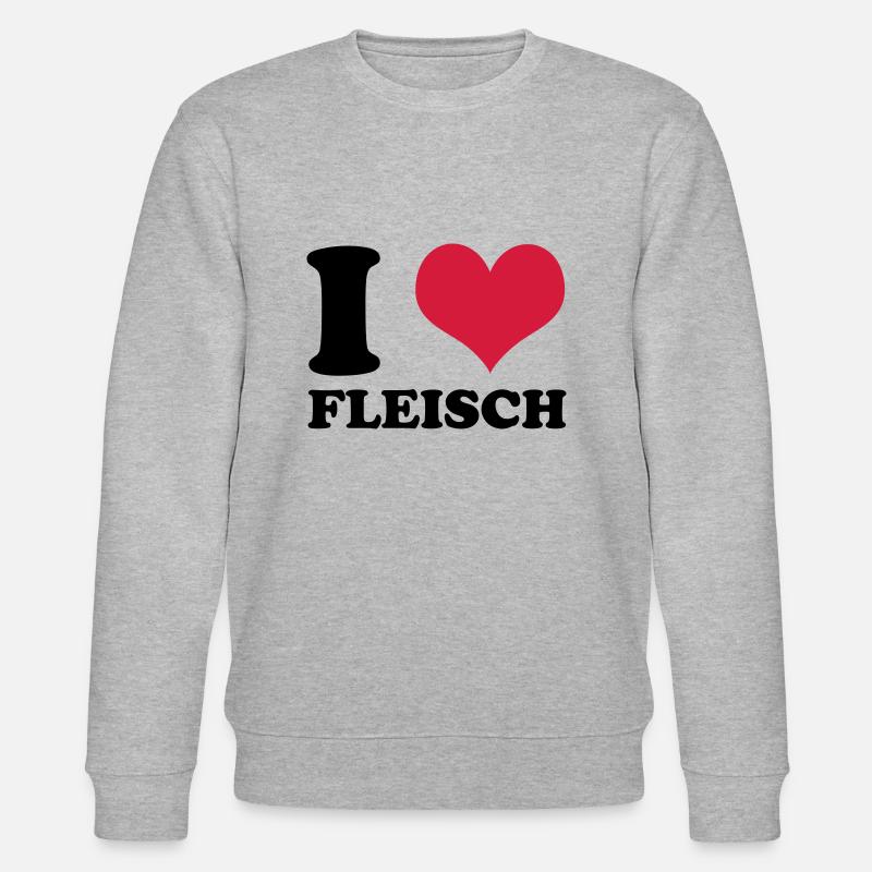i love fleisch - Stanley/Stella Unisex Bio-Sweatshirt CHANGER  - Grau meliert