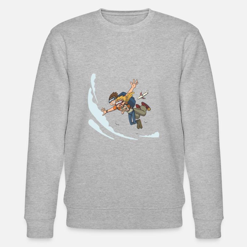 Parachutist tandem from airplane gift - Stanley/Stella CHANGER Unisex Organic Sweatshirt - heather grey