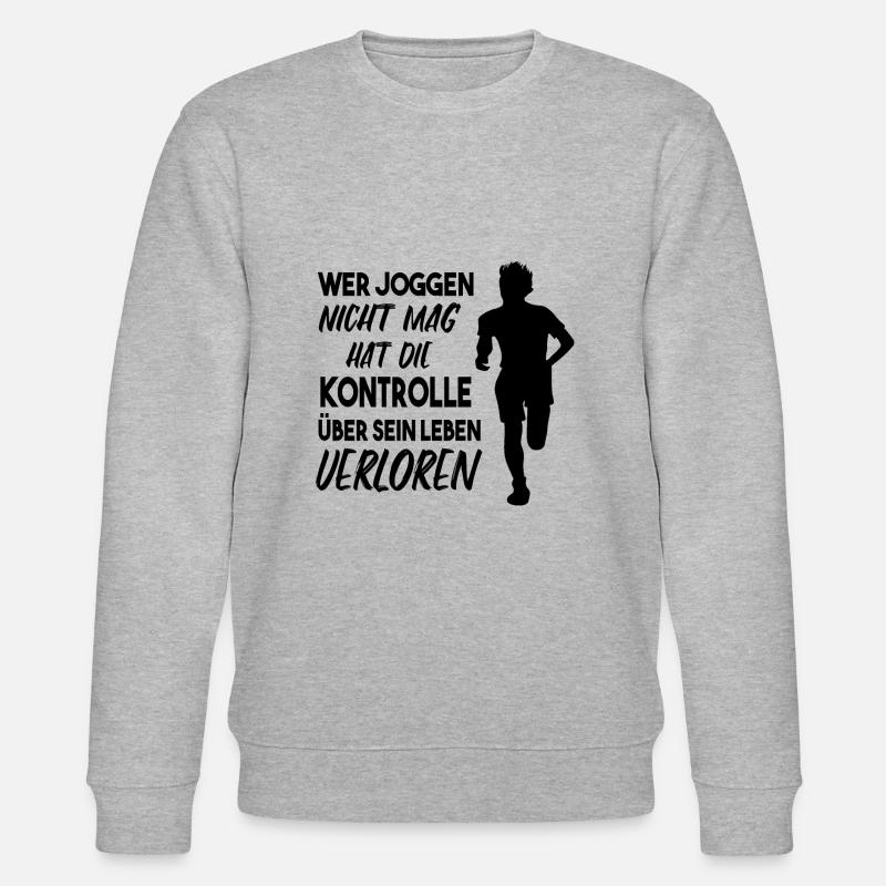 Joggen Jogger Spruch Geschenkidee - Stanley/Stella Unisex Bio-Sweatshirt CHANGER  - Grau meliert