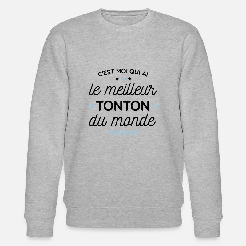 Bester Onkel - Superonkel - Stanley/Stella Unisex Bio-Sweatshirt CHANGER  - Grau meliert