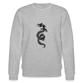 Chinese Dragon - Stanley/Stella CHANGER Unisex Organic Sweatshirt - heather grey - Front - Nik (191cm) & Marisol (170cm)