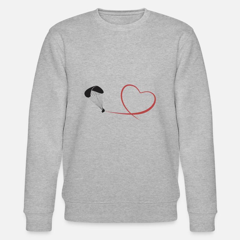 Paragliding Herz - Stanley/Stella Unisex Bio-Sweatshirt CHANGER  - Grau meliert