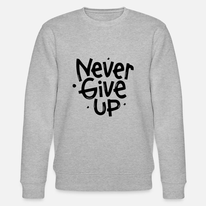 Never Give Up - Stanley/Stella Unisex Bio-Sweatshirt CHANGER  - Grau meliert