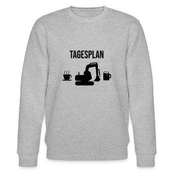 Excavator day plan gift - Stanley/Stella CHANGER Unisex Organic Sweatshirt - heather grey - Front - Nik (191cm) & Marisol (170cm)