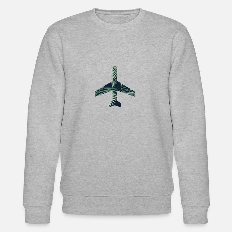 Green Airplane - Stanley/Stella Unisex Bio-Sweatshirt CHANGER  - Grau meliert