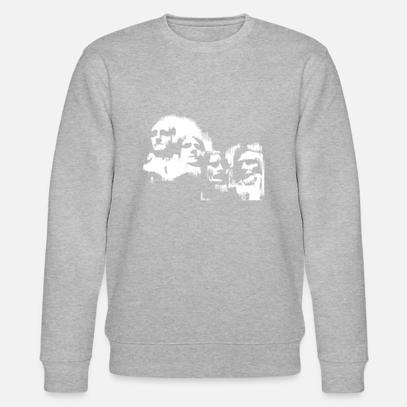 Mont Rushmore (DDP blanc) - Sweat bio CHANGER Stanley/Stella Unisexe - gris chiné