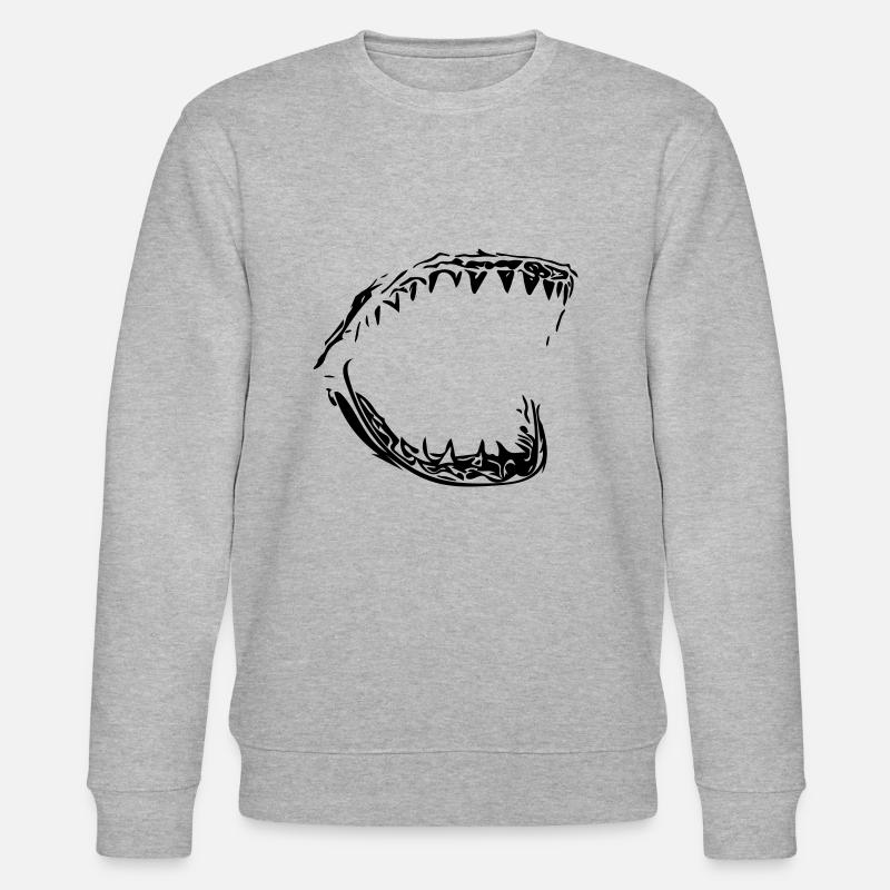 Giant vector shark bit - Stanley/Stella CHANGER Unisex Organic Sweatshirt - heather grey