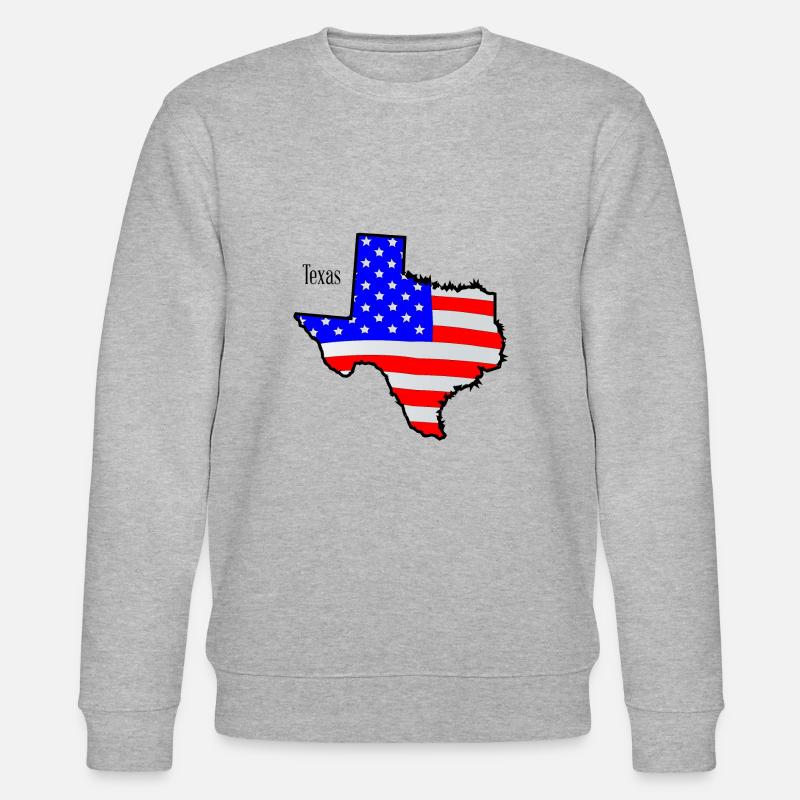 Carte et drapeau du Texas - Sweat bio CHANGER Stanley/Stella Unisexe - gris chiné