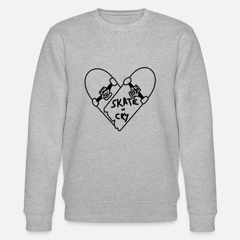 Skateboard Herz - Stanley/Stella Unisex Bio-Sweatshirt CHANGER  - Grau meliert