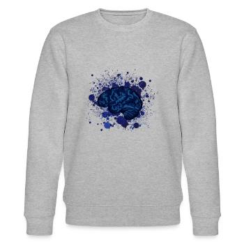 Gehirn Gehirne Design Phantasie Fleck - Stanley/Stella Unisex Bio-Sweatshirt CHANGER  - Grau meliert - Vorne - Nik (191cm) & Marisol (170cm)