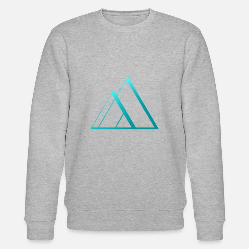 Dreiecke Pyramide blau Design - Stanley/Stella Unisex Bio-Sweatshirt CHANGER  - Grau meliert