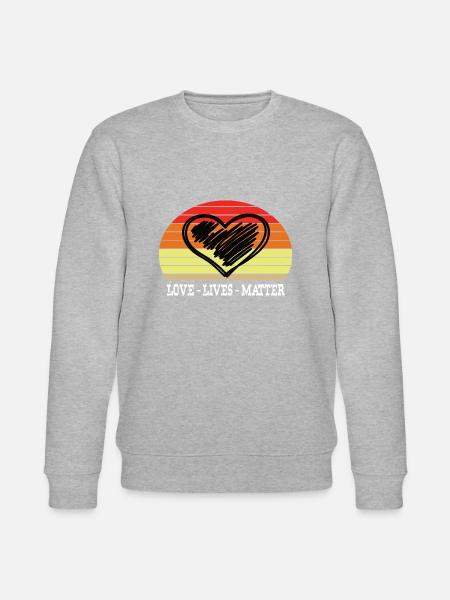 Love Lives matter Retro - Stanley/Stella CHANGER Unisex Organic Sweatshirt - heather grey