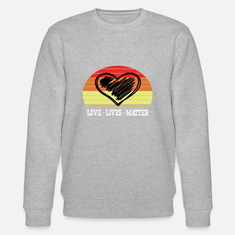 Love Lives matter Retro - Stanley/Stella CHANGER Unisex Organic Sweatshirt - heather grey