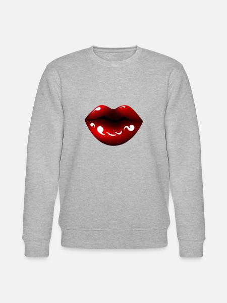Red Lips - Stanley/Stella Unisex Bio-Sweatshirt CHANGER  - Grau meliert