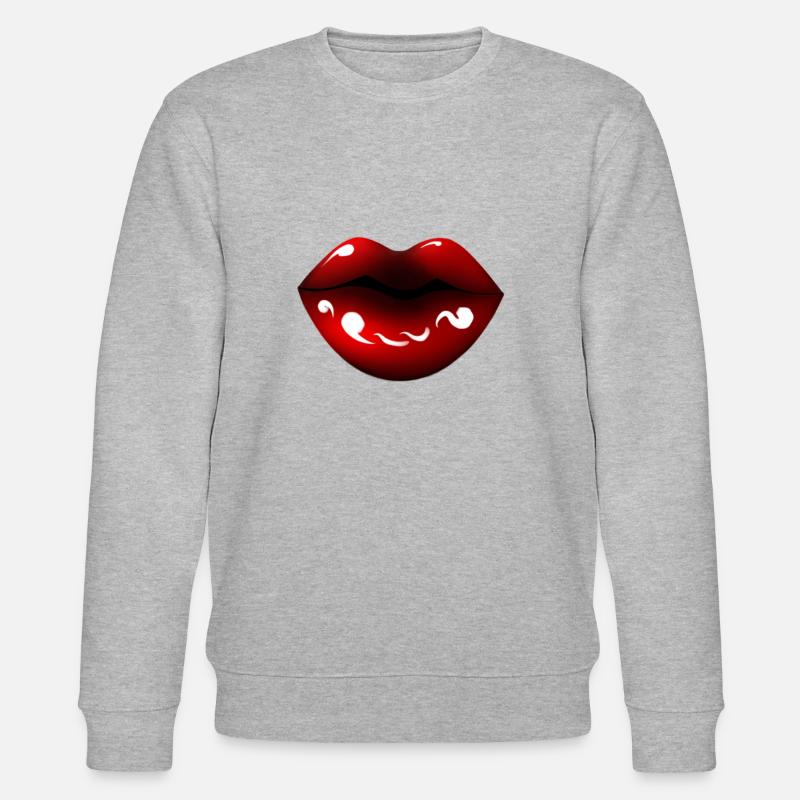 Red Lips - Stanley/Stella CHANGER Unisex Organic Sweatshirt - heather grey