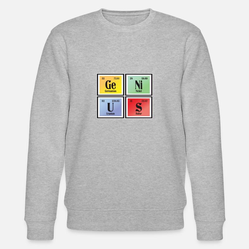 Genius | Periodic Table of Elements - Stanley/Stella CHANGER Unisex Organic Sweatshirt - heather grey
