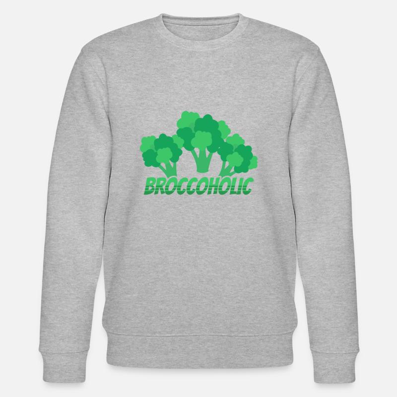 Funny Broccoholic Broccoli - Stanley/Stella Unisex Bio-Sweatshirt CHANGER  - Grau meliert