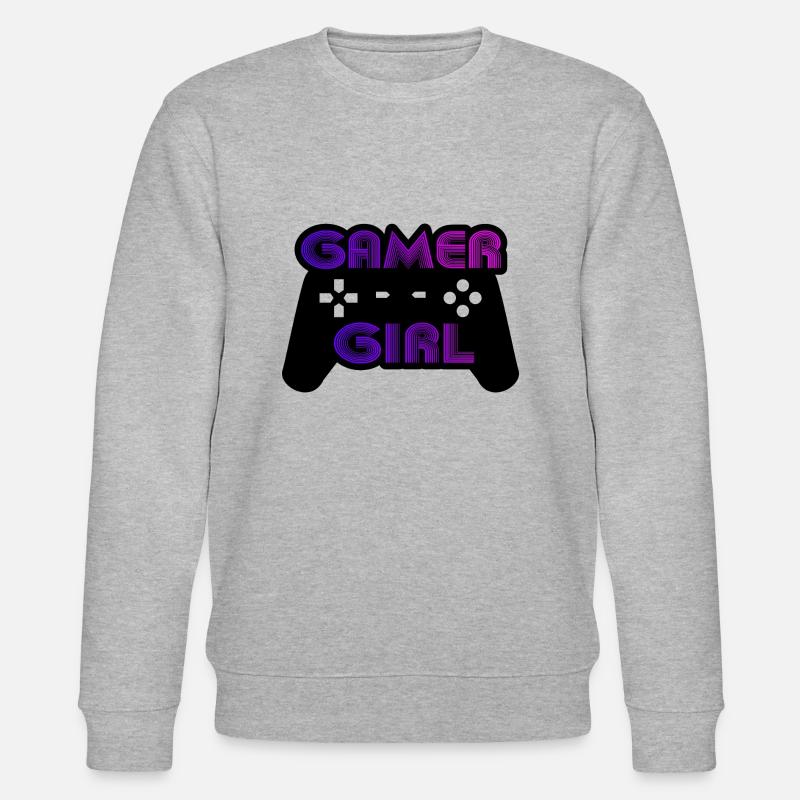 Gamer Mädchen - Stanley/Stella Unisex Bio-Sweatshirt CHANGER  - Grau meliert