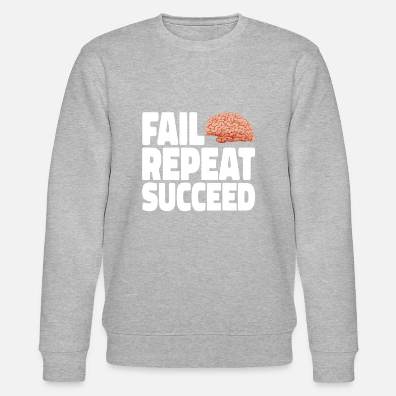 Fail into Succeed white - Stanley/Stella CHANGER Unisex Organic Sweatshirt - heather grey