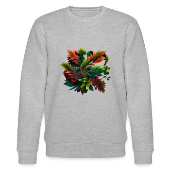 Leaves - Stanley/Stella CHANGER Unisex Organic Sweatshirt - heather grey - Front - Nik (191cm) & Marisol (170cm)