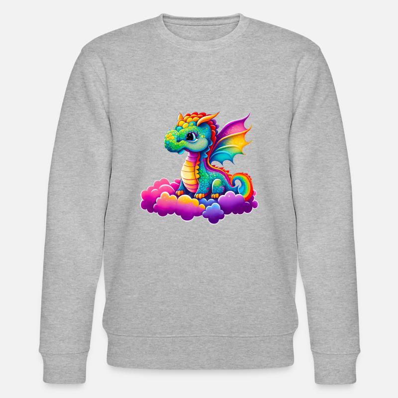 Mignon petit dragon - Sweat bio CHANGER Stanley/Stella Unisexe - gris chiné