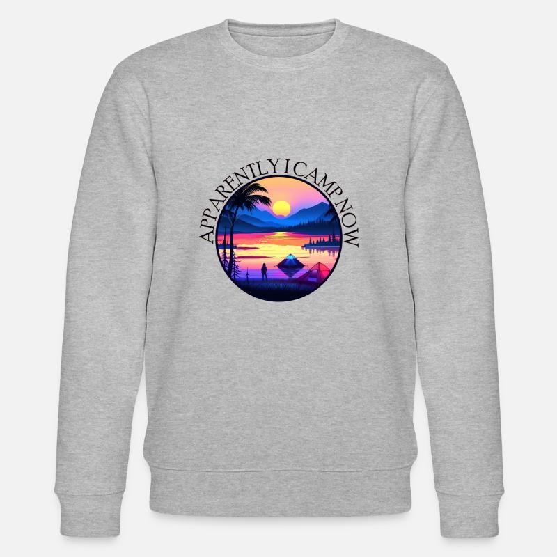 Apparently I camp now - Stanley/Stella Unisex Bio-Sweatshirt CHANGER - Grau meliert