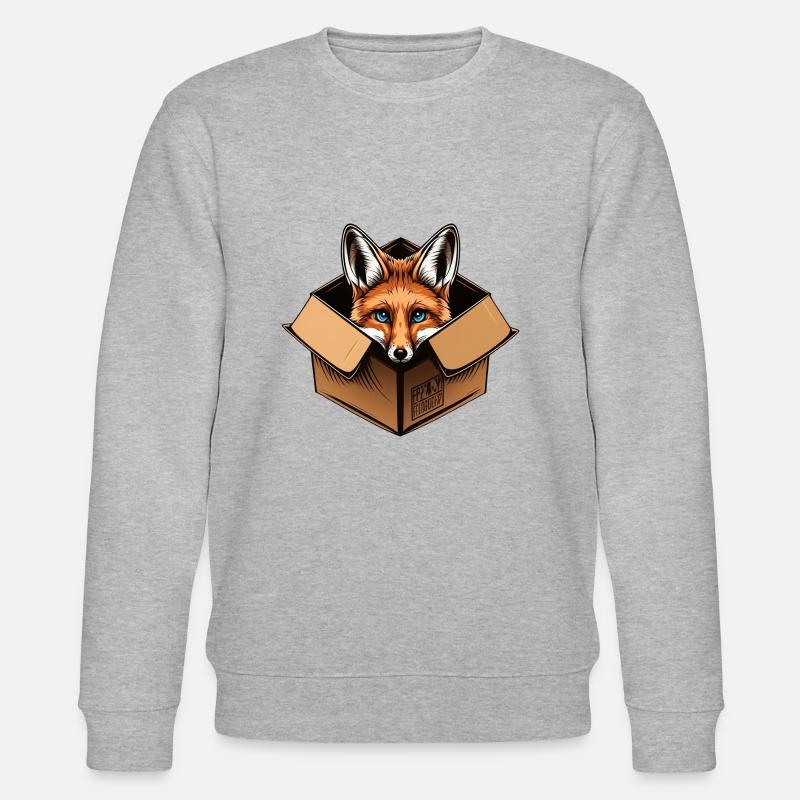 Fuchs in einer Kiste - Stanley/Stella Unisex Bio-Sweatshirt CHANGER  - Grau meliert