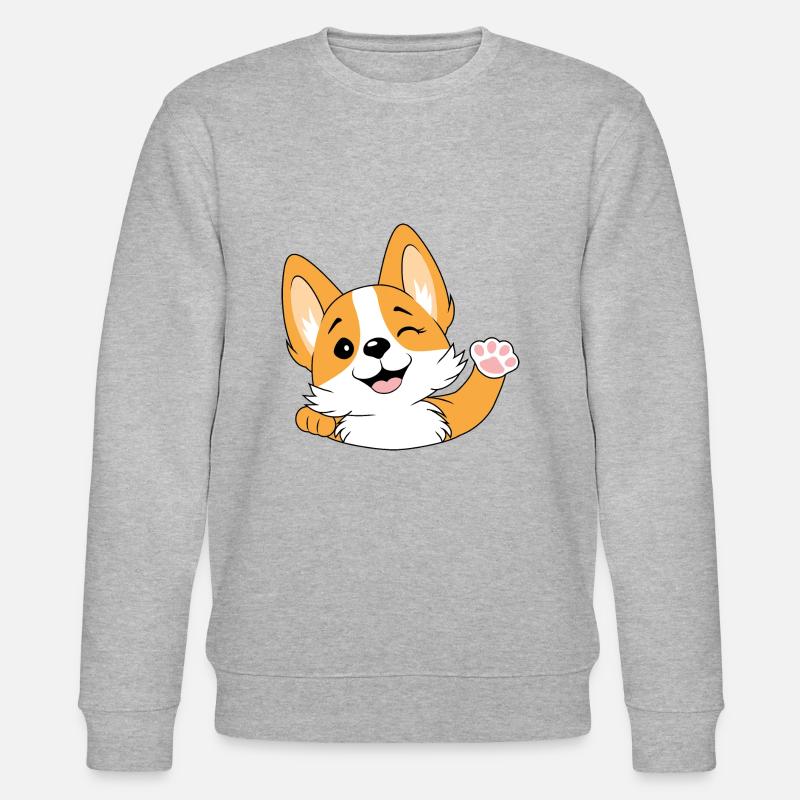 Willkommens-Corgi - Stanley/Stella Unisex Bio-Sweatshirt CHANGER  - Grau meliert