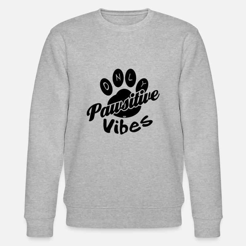 Only pawsitive vibes - Stanley/Stella Unisex Bio-Sweatshirt CHANGER  - Grau meliert