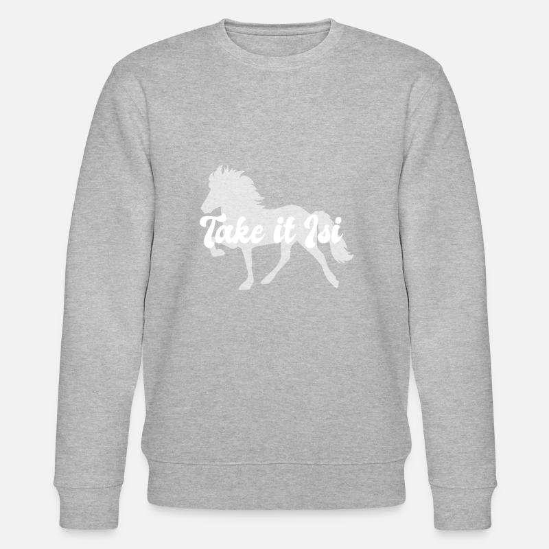 Reiten Take it easy Reiter Islandpferd - Stanley/Stella Unisex Bio-Sweatshirt CHANGER  - Grau meliert