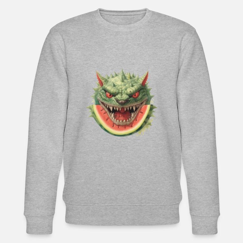 Melon monstre pastèque effrayant amusant - Sweat bio CHANGER Stanley/Stella Unisexe - gris chiné
