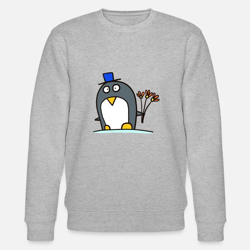 Pinguin als Bräutigam - Stanley/Stella Unisex Bio-Sweatshirt CHANGER  - Grau meliert
