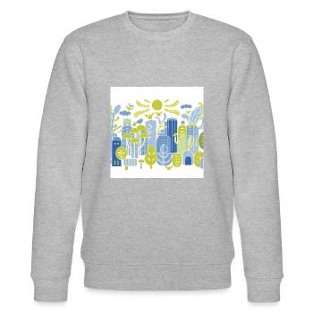 PLANT x CITY 18 - Stanley/Stella Unisex Bio-Sweatshirt CHANGER  - Grau meliert - Vorne - Nik (191cm) & Marisol (170cm)