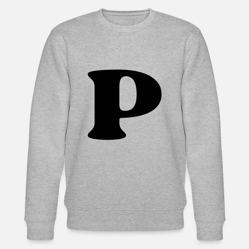 Letter p - Stanley/Stella CHANGER Unisex Organic Sweatshirt - heather grey