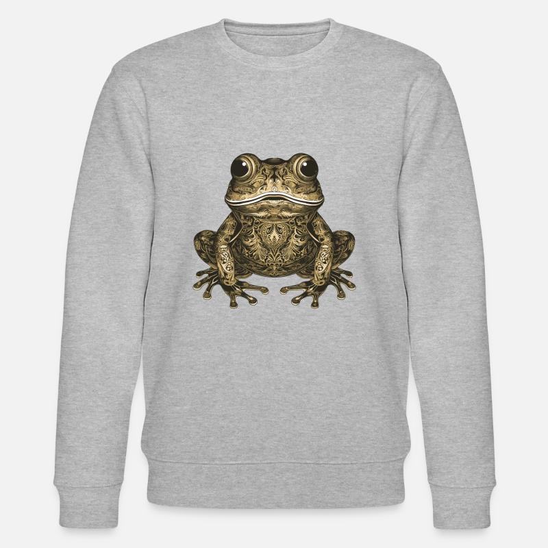 Frosch Portrait - Stanley/Stella Unisex Bio-Sweatshirt CHANGER - Grau meliert