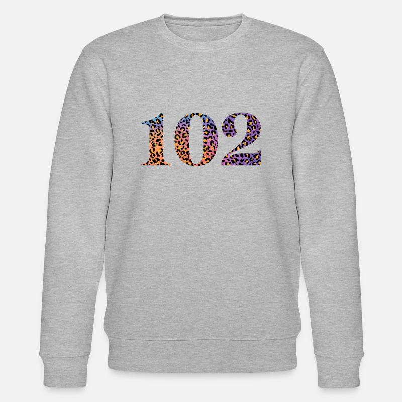 102e anniversaire léopard - Sweat bio CHANGER Stanley/Stella Unisexe - gris chiné